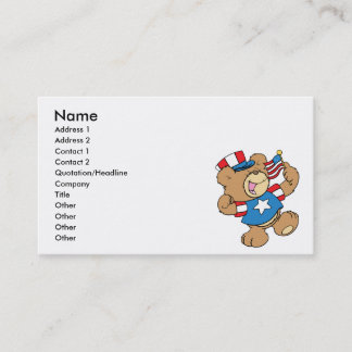 cute USA patriotic teddy bear design Business Card