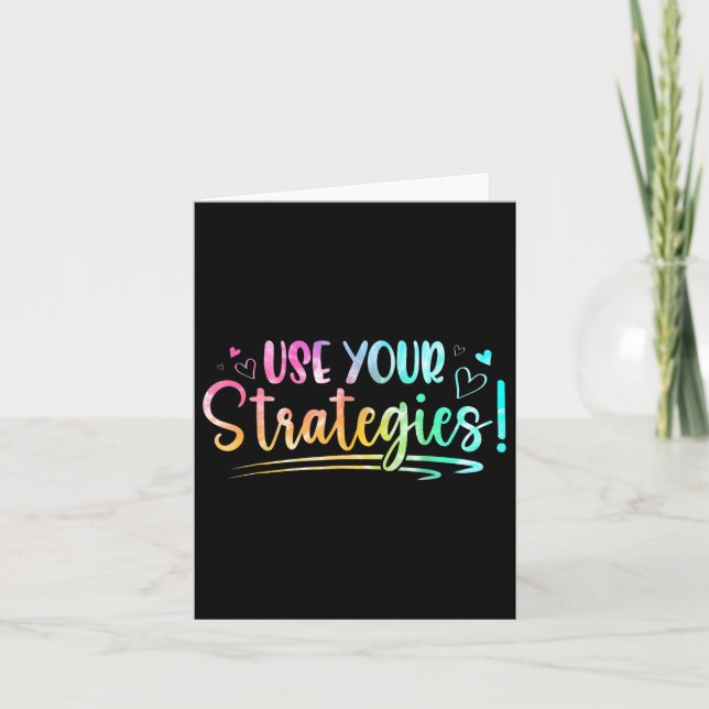 Cute Use Your Strategies Test Day State Testing Ex Card (Front)
