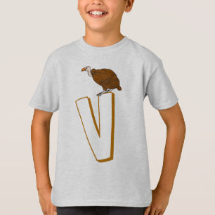 Cute V for Vulture - Kids English ABCD Alphabet T-Shirt