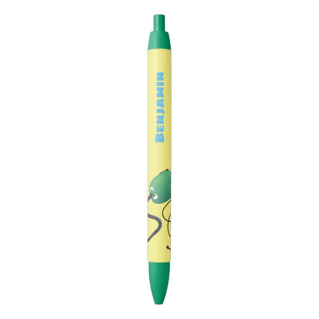 Cute vacuum cleaner cartoon humour black ink pen (Front Vertical)