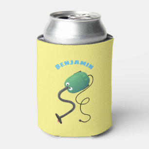 Cute vacuum cleaner cartoon humour can cooler