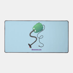 Cute vacuum cleaner cartoon humour desk mat