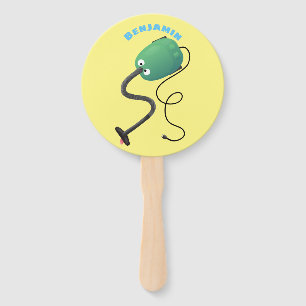 Cute vacuum cleaner cartoon humour hand fan