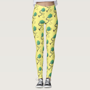 Cute vacuum cleaner cartoon humour leggings