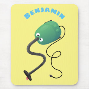 Cute vacuum cleaner cartoon humour mouse pad