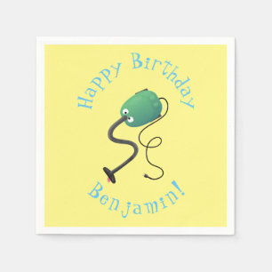 Cute vacuum cleaner cartoon humour napkin