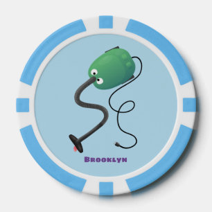 Cute vacuum cleaner cartoon humour poker chips