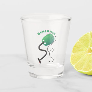 Cute vacuum cleaner cartoon humour shot glass