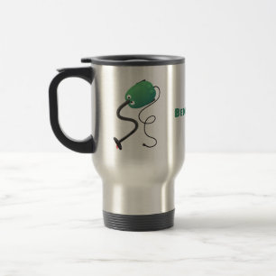 Cute vacuum cleaner cartoon humour travel mug