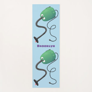 Cute vacuum cleaner cartoon humour yoga mat