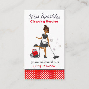 Cute Vacuuming Cleaning Service Business Card