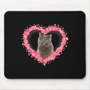 Cute Valentine Cat Heart Gift 2 Cat Lovers Girl Bo Mouse Pad