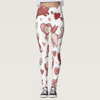 Cute Valentine Cat Leggings