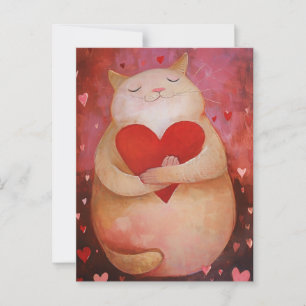 Cute Valentine Cat Postcard