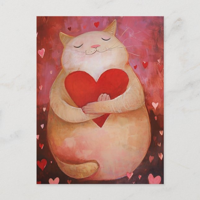 Cute Valentine Cat Postcard (Front)