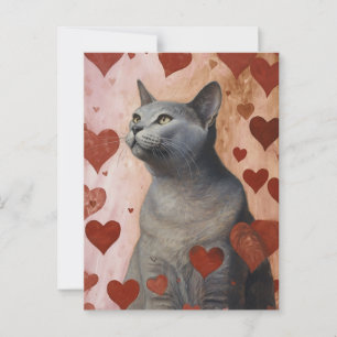 Cute Valentine Cat Postcard