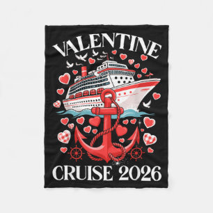 Cute valentine cruise 2026 matching couple holiday fleece blanket