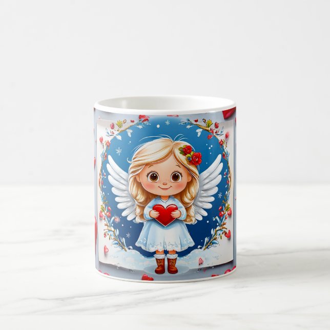 Cute Valentine day angel Coffee Mug (Center)