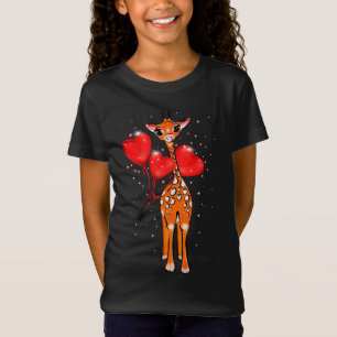 Cute Valentine day giraffe heart balloons  T-Shirt