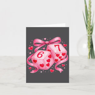 Cute Valentine Dice 6 7 Plush Hearts Nk Aesthetic Card