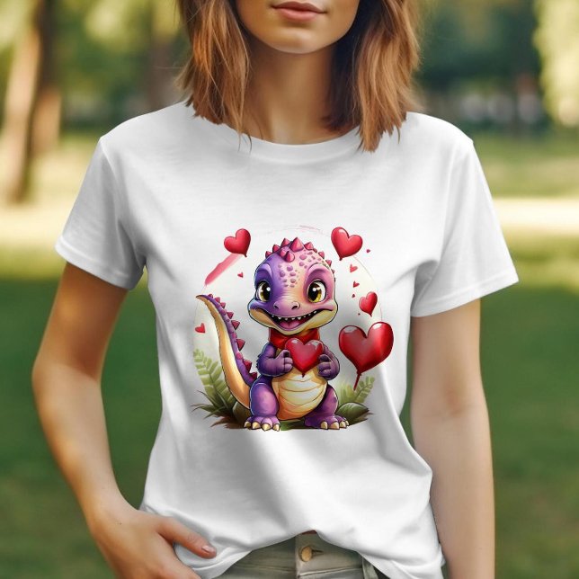 Cute Valentine Dragon Adorable Lovethemed Dragon T-Shirt (Creator Uploaded)