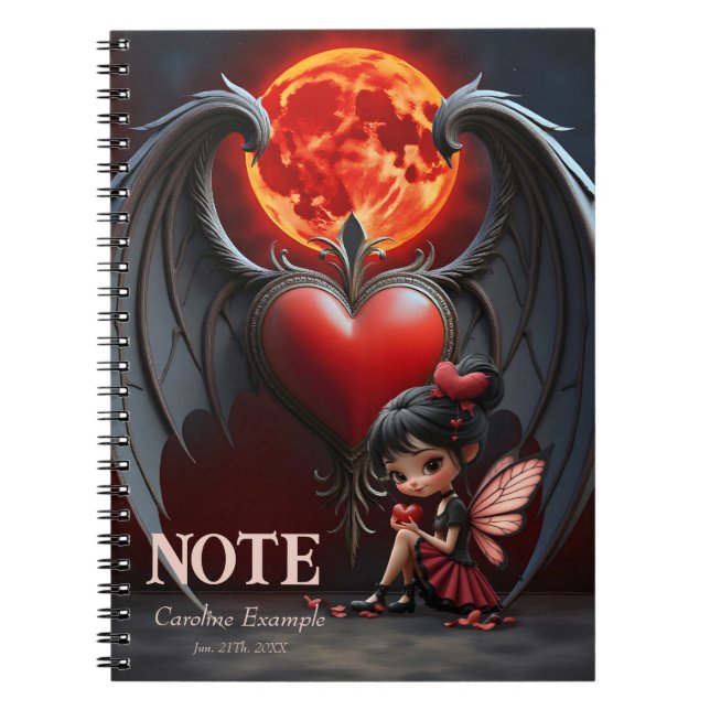 Cute Valentine Fairy  Notebook (Front)