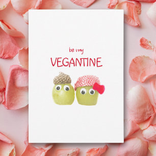 Cute Valentine for Vegan, Funny Fruits for Teacher Card