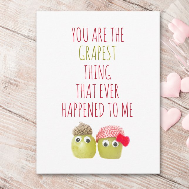 Cute valentine for Vegans - GRAPEST Fruit Love Postcard (Creator Uploaded)