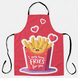 Cute Valentine French Fries Pun Apron