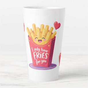 Cute Valentine French Fries Pun Latte Mug