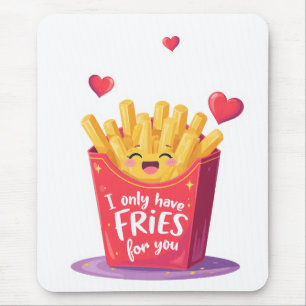 Cute Valentine French Fries Pun Mouse Pad