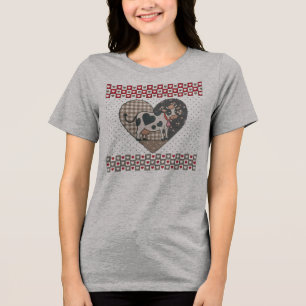 Cute Valentine Gift For Cow Lovers Tri-Blend Shirt