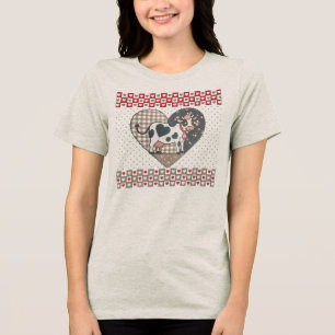 Cute Valentine Gift For Cow Lovers Tri-Blend Shirt