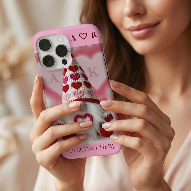 Cute Valentine Gnome Heart Crochet iPhone Case (Creator Uploaded)