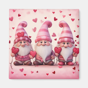 Cute Valentine Gnome Magnet