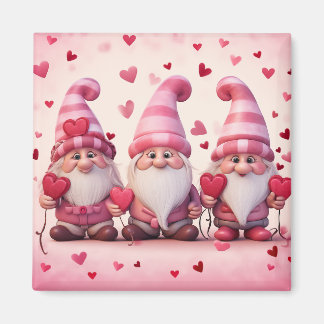 Cute Valentine Gnome Magnet