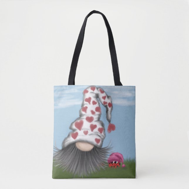 Cute Valentine Gnome Tote Bag (Front)