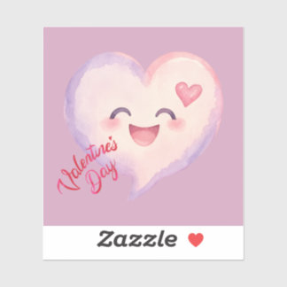 Cute Valentine Heart Custom Vinyl Kiss-Cut Sticker