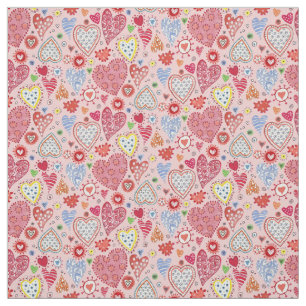 Cute Valentine hearts love pink pattern Fabric