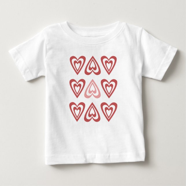 Cute Valentine Hearts – Love & Romance Design Baby T-Shirt (Front)