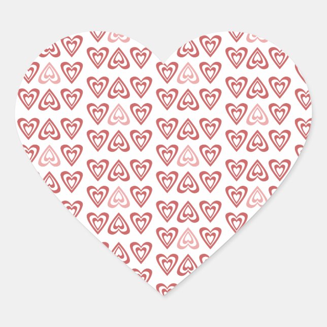 Cute Valentine Hearts – Love & Romance Design Heart Sticker (Front)