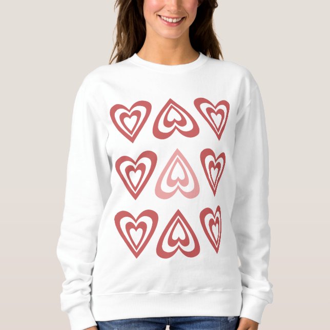 Cute Valentine Hearts – Love & Romance Design Sweatshirt (Front)