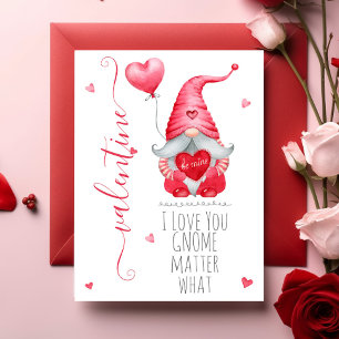 Cute Valentine I Love You Gnome Matter What  Card