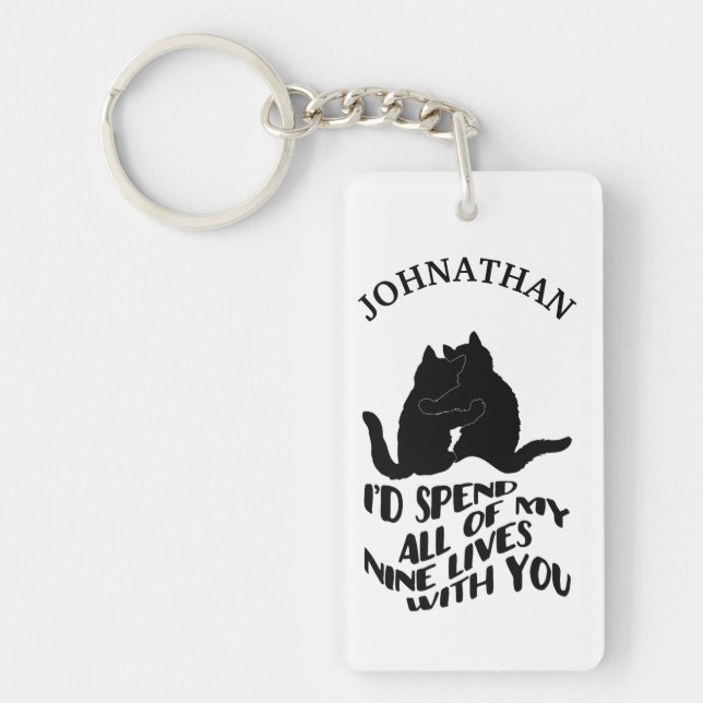 Cute Valentine kittens custom Key Ring (Front)