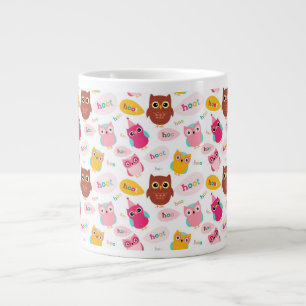 Cute Valentine Owls Large Coffee Mug