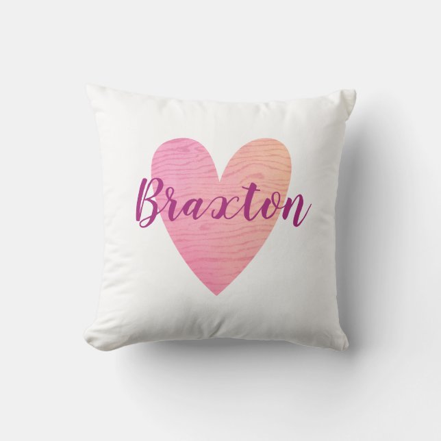 Cute Valentine Pink Heart Cushion (Front)