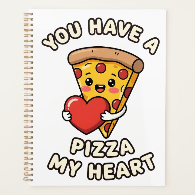 Cute Valentine Pizza Slice – Fun Romantic Gift for Planner (Front)