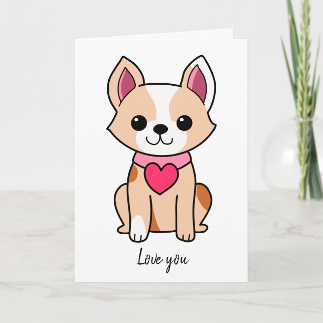 Cute Valentine Puppy Card (Front)