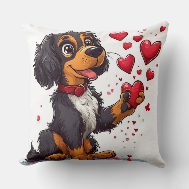 Cute Valentine’s Day dog Cushion (Front)