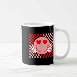 Cute Valentine Smile Face Smiling Checkered Patter Coffee Mug